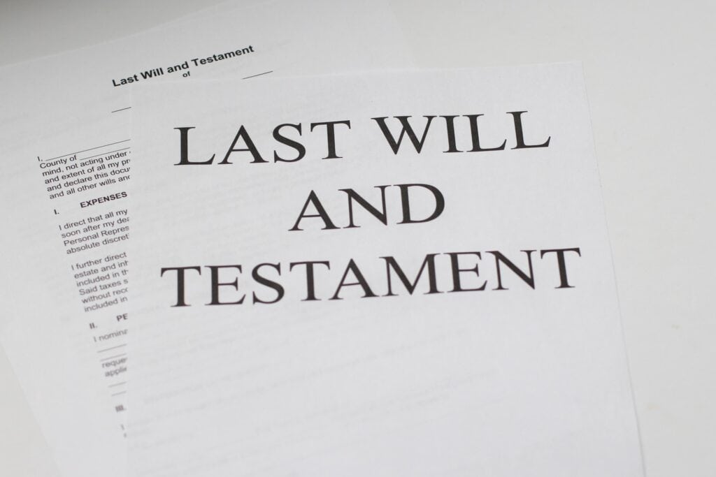 image of a last will and testament