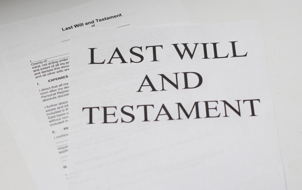 image of a last will and testament