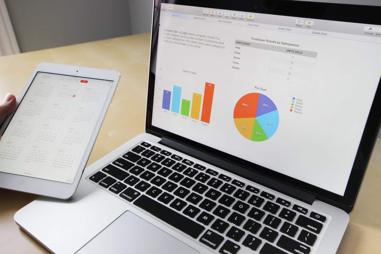 image of graphs on a laptop screen
