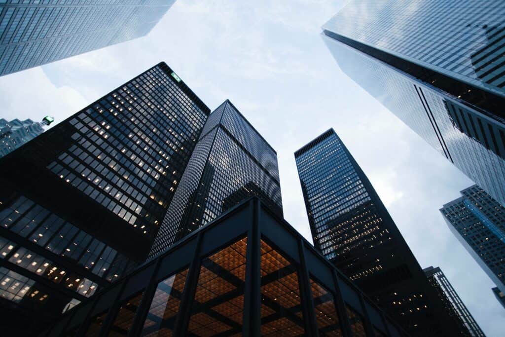 image of towering scyscrapers