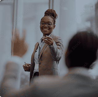 image of a woman lecturing