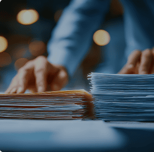 image of hands on documents